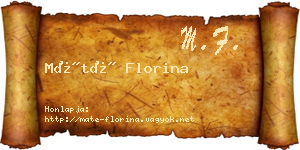 Máté Florina névjegykártya